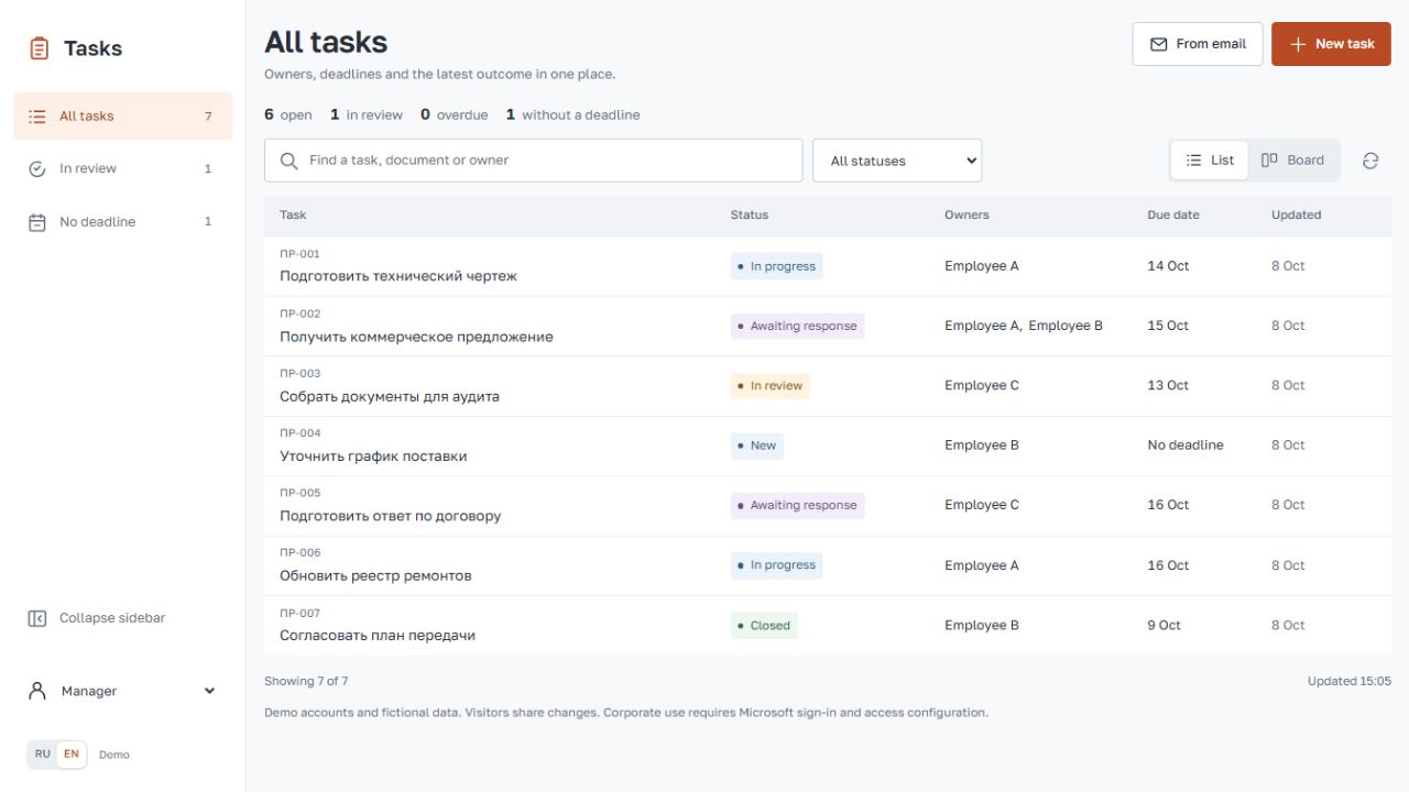 Action Register