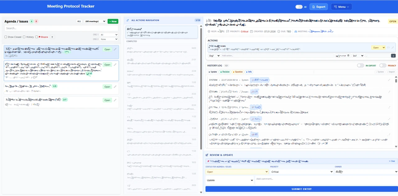 Meeting Protocol Tracker (MPT)